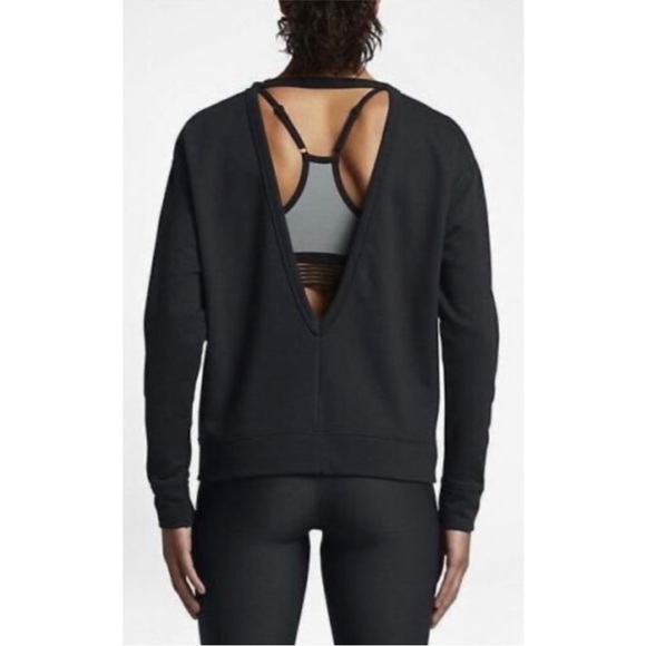 Nike Black Open Back Sweatshirt XS - Picture 1 of 9